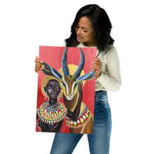 Load image into Gallery viewer, Maasai Girl and Her Guide Canvas Print