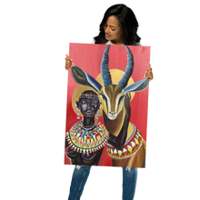 Load image into Gallery viewer, Maasai Girl and Her Guide Canvas Print