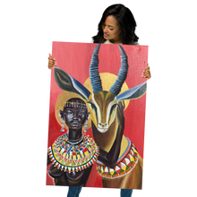 Load image into Gallery viewer, Maasai Girl and Her Guide Canvas Print